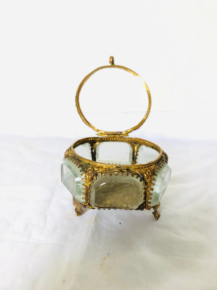 Ancien coffret à bijoux vitré 1890 - Sieradendoos - biseauté #2.1