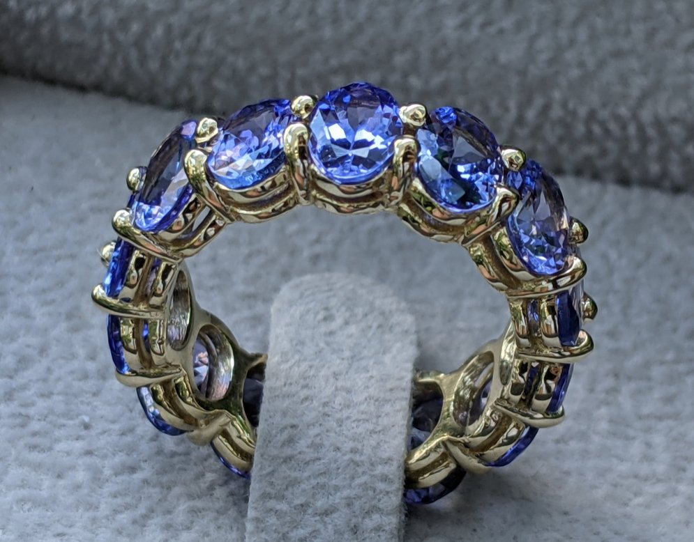 Örökkévalóság gyűrű - 14 kt. Sárga arany Tanzanit #1.0