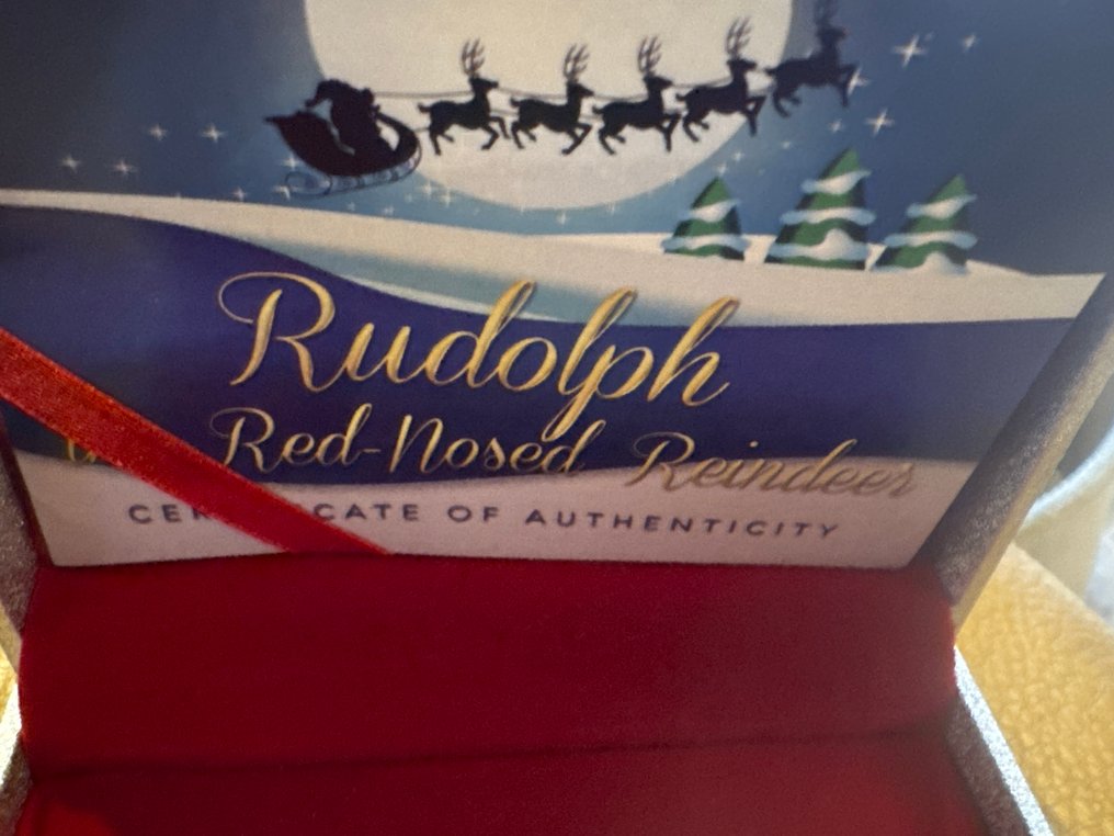 Kiribati. 5 Dollars 2013 'Rudolph the Rednosed Reindeer' w. red ruby - 20g (.925) mit CoA und BOX (No Reserve Price) #3.2