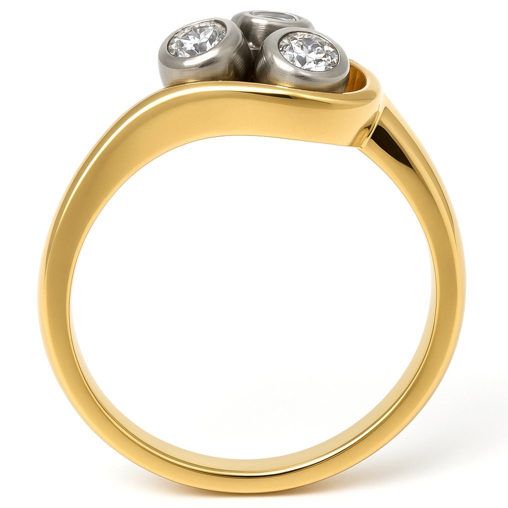 Gyűrű - 18 kt. Fehér arany, Sárga arany - 0.21ct. tw. Gyémánt (Természetes) #3.2