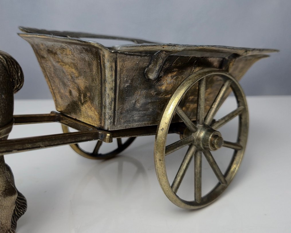 Αγαλματίδιο - Horse & Drawn Wagon - 29 cm - Πατιναρισμένος μπρούτζος #4.3