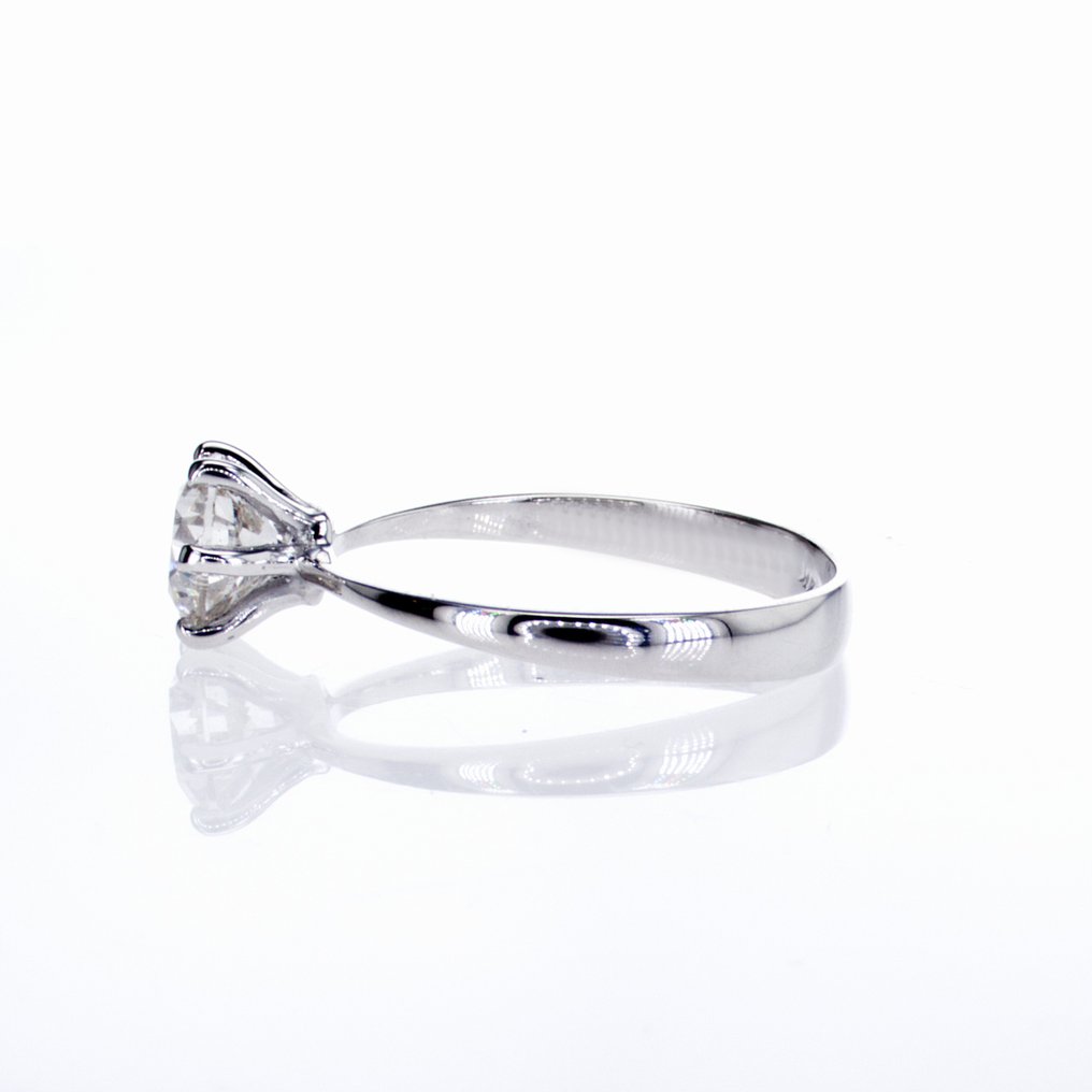 χωρίς τιμή ασφαλείας - Δαχτυλίδι αρραβώνων - 14 καράτια Λευκός χρυσός -  1.01ct. tw. Διαμάντι (Φυσικό) #1.0