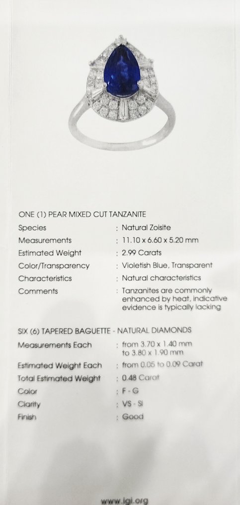 戒指 - 18 克拉 白金 #3.2