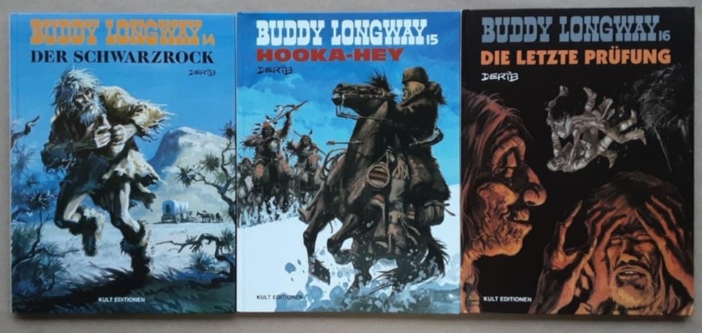 Buddy Longway Alben 9, 11, 13, 14, 15, 16, 17, 18 und 20 - "Die erste Jagd" (originalverpackt), "Die Rache", "Der wilde Wind", "Der Schwarzrock", "Hooka-Hey", - 9 Album #4.3