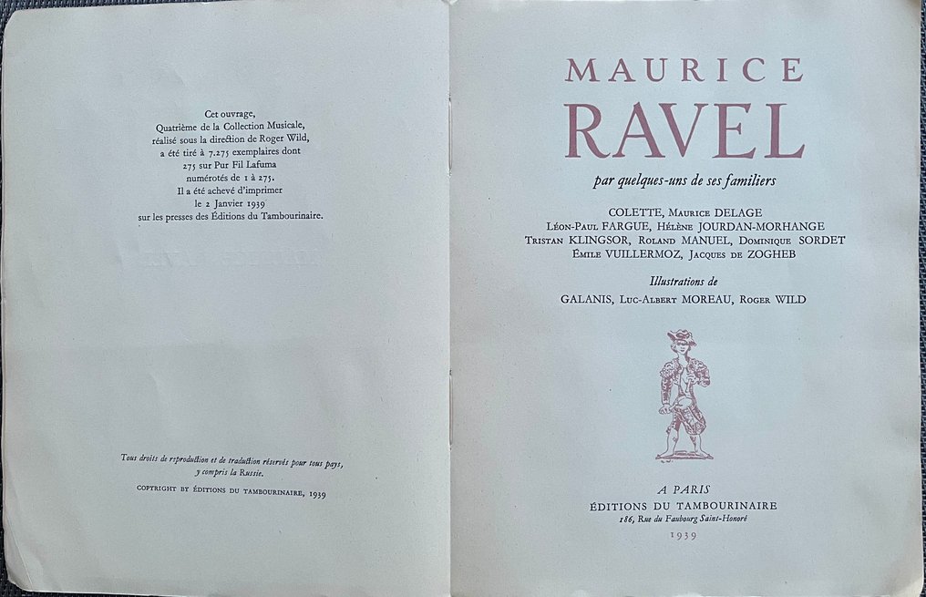 Signé ; Leon-Paul Fargue / Dimitrios Galanis - Maurice Ravel par quelques-uns de ses familiers - 1939 #3.2