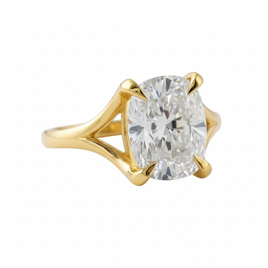 戒指 - 14 克拉 黃金 - 4.00ct. tw. 鉆石 (實驗室培育) #2.1