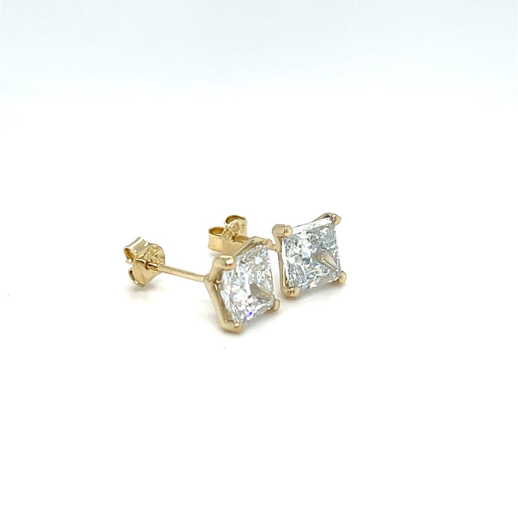 Boucles d'oreilles - 14 carats Or jaune - 4.08ct. tw. Diamant (Cultivé en laboratoire) #2.1