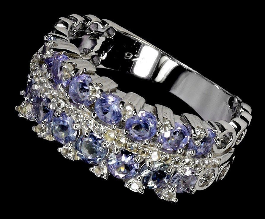 χωρίς τιμή ασφαλείας - Δαχτυλίδι Ασημί Τανζανίτης - Λευκός Τοπάζ #3.2