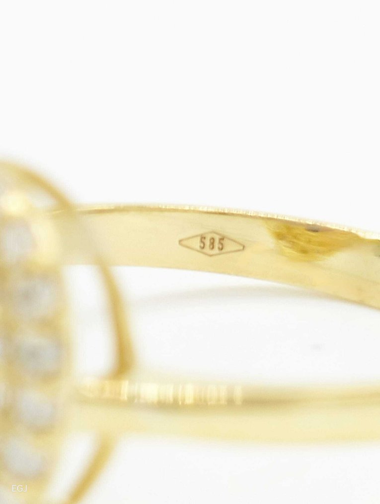 χωρίς τιμή ασφαλείας - Δαχτυλίδι - 14 καράτια Κίτρινο χρυσό Τοπάζιο - Διαμάντι #4.3