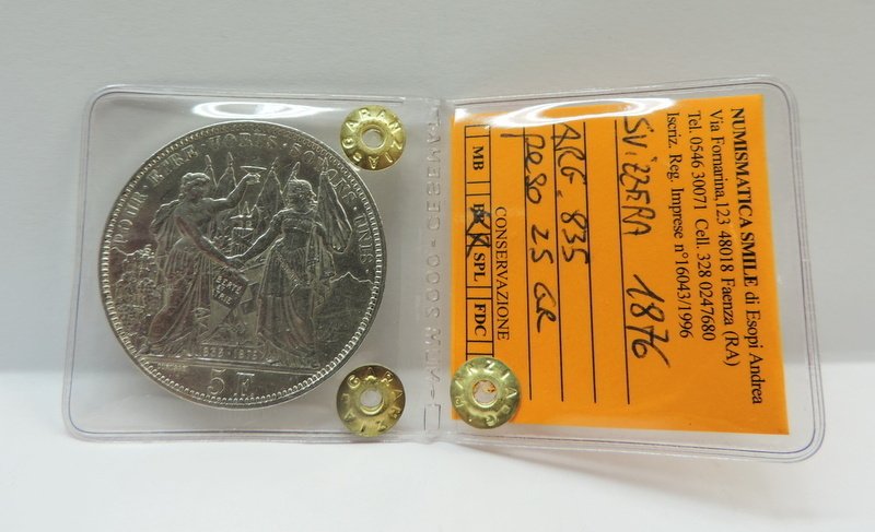 Zwitserland. 5 Francs 1876 / Lausanne Shooting Festival (Zonder minimumprijs) #1.0