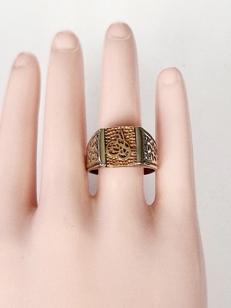 χωρίς τιμή ασφαλείας - Δαχτυλίδι με σφραγίδα - 8 καράτια Ασημί, Ροζ χρυσό - Ανδρικό σφραγιδόλιθο. #2.1