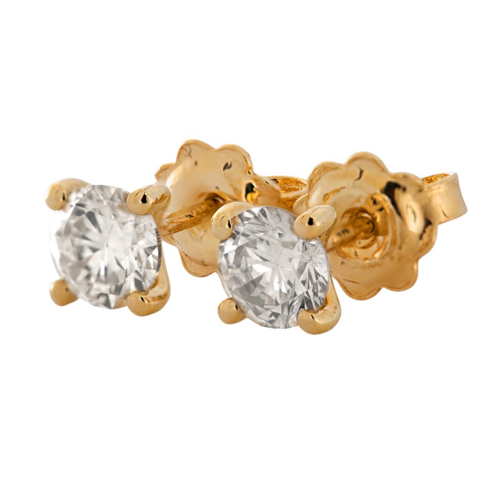 沒有保留價 - 耳環 - 14 克拉 黃金 -  1.08ct. tw. 鉆石 (天然) #3.2