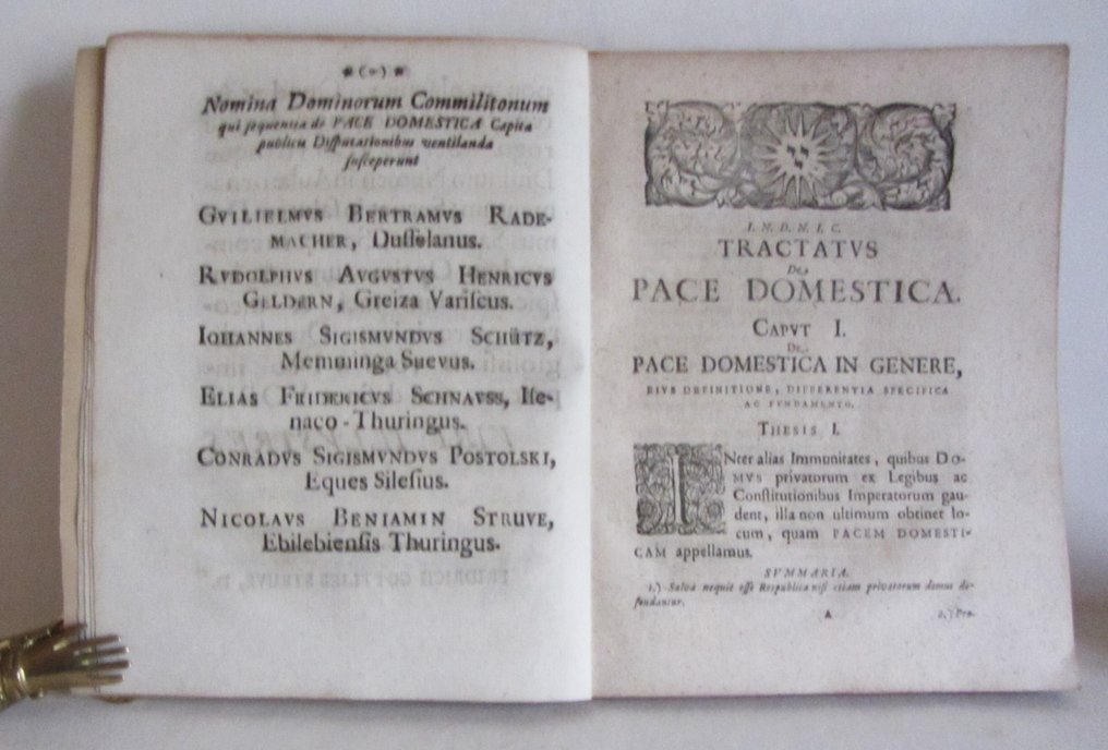 Georgii Adami Struvii  (Struve, Georg Adam) - Tractatus de pace domestica vulgo vom Haus-Frieden in quo haec materia ex iuris naturalis et gentium - 1713 #4.3