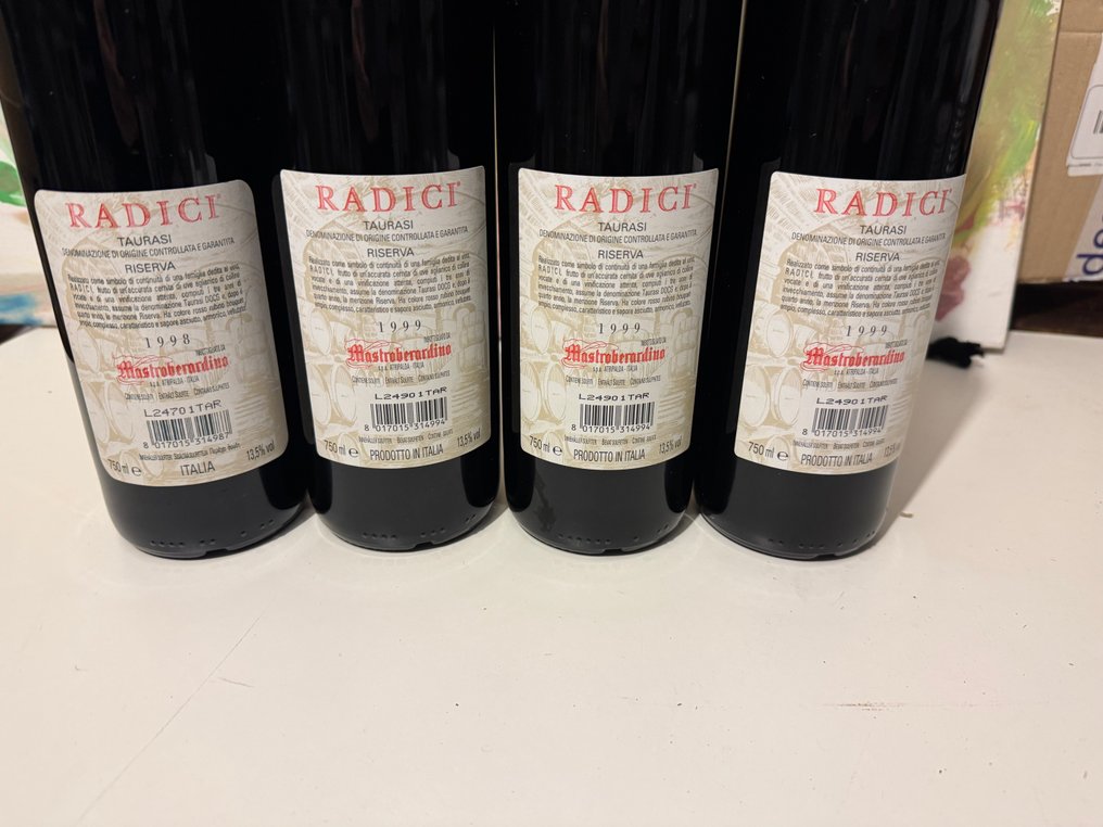 1998 & 1999 x3 Taurasi Radici, Mastroberardino - 坎帕尼亚 Riserva - 4 Bottles (0.75L) #3.2