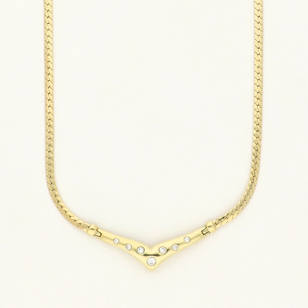 Halskette - 14 kt Gelbgold Diamant (Natürlich) #1.0