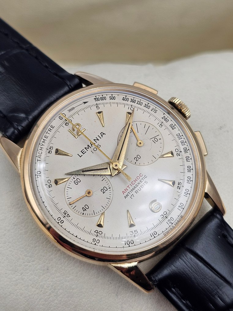 Lemania - Chronograph 18K solid Gold - 802 OT - Men - 1950-1959  #2.1