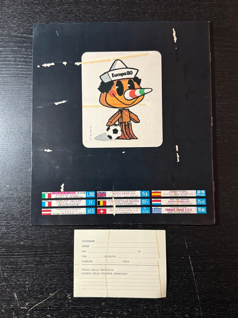 Panini Europa 80 Empty Album + Warranty Certificate - 1 Empty Album - Good (GD) #2.1