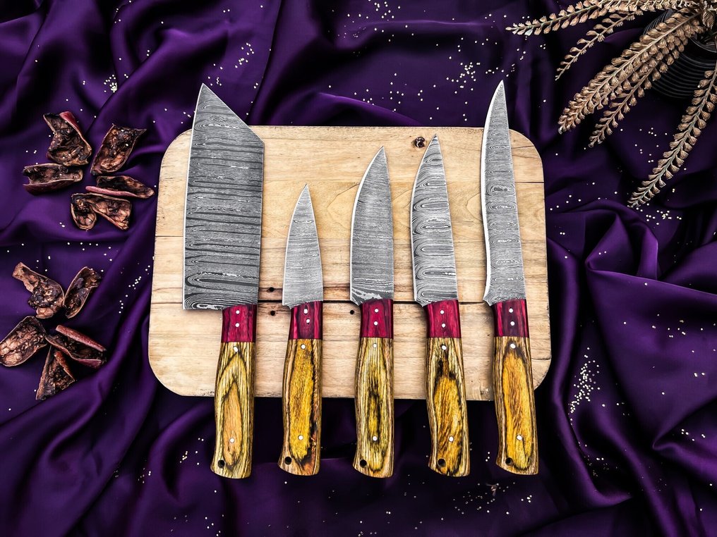 Black Smith HandFordged Chef knives set For Daily use Best For Outdoor and premium Quality table set - Μαχαίρι κουζίνας - Kitchen knife set - 1095 και 15N20 διπλωμένο ατσάλι - Ηνωμένο Βασίλειο - μαχαίρι κατασκήνωσης #1.0