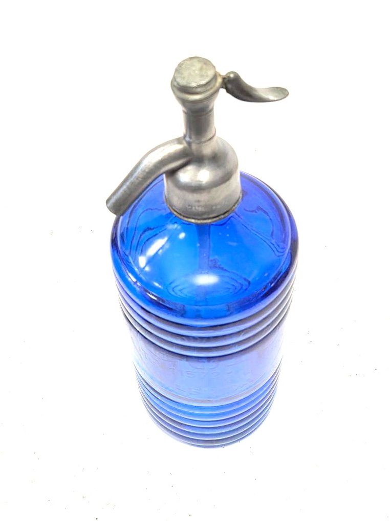 Siphon  - Cobalt blue siphon - cut glass and lead faucet #1.0