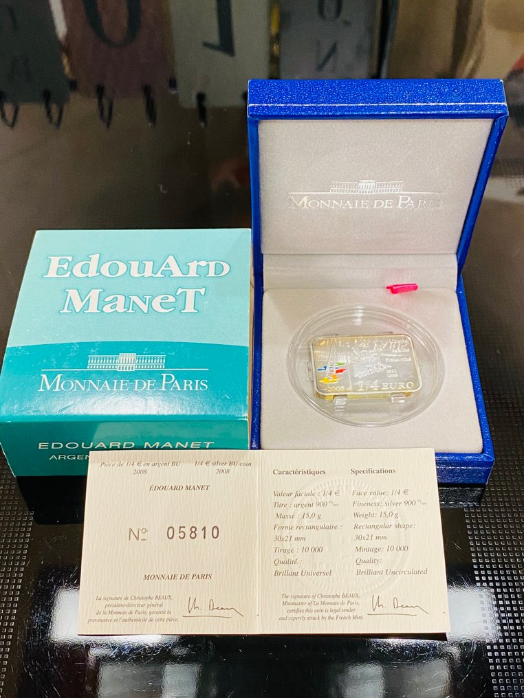 France. 1/4 Euro 2008 Edouard Monet - Argento (No Reserve Price) #1.0