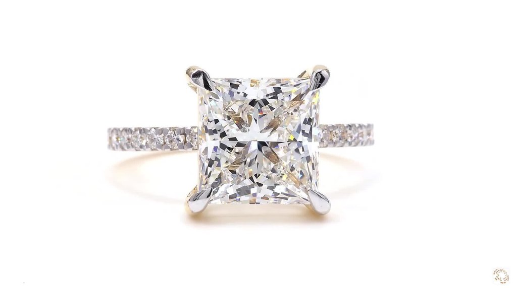 Δαχτυλίδι - 18 καράτια Κίτρινο χρυσό - 4.29ct. tw. Διαμάντι (Εργαστηριακής καλλιέργειας) - Διαμάντι - E,VVS2 #1.0