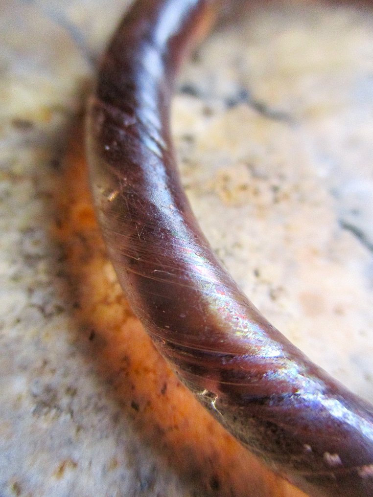 古罗马 玻璃 紫色茄子装饰手镯 - 64 mm #1.0