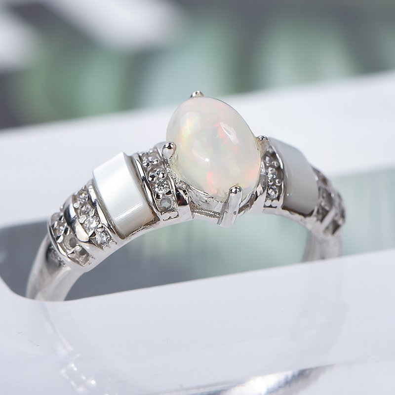 Nincs minimálár - Gyűrű Ezüst - 1.50ct. tw. Opál #1.0