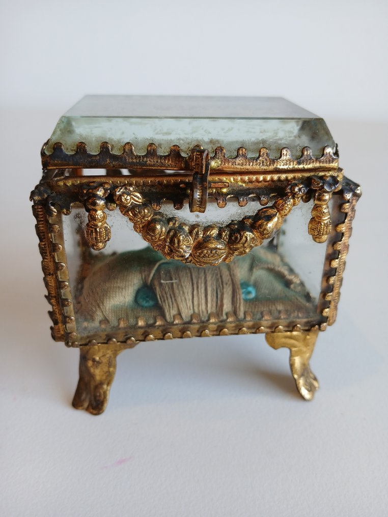 Ékszeresdoboz - Sárgaréz, Üveg - Napóleon III #1.0