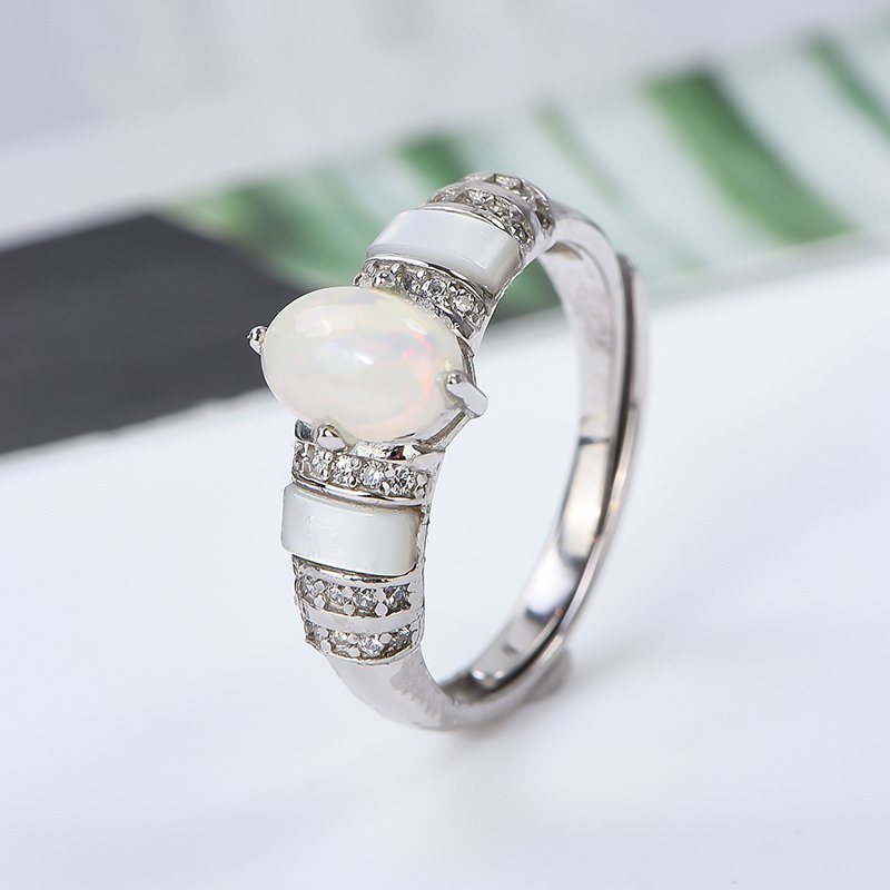 Nincs minimálár - Gyűrű Ezüst - 1.50ct. tw. Opál #2.1