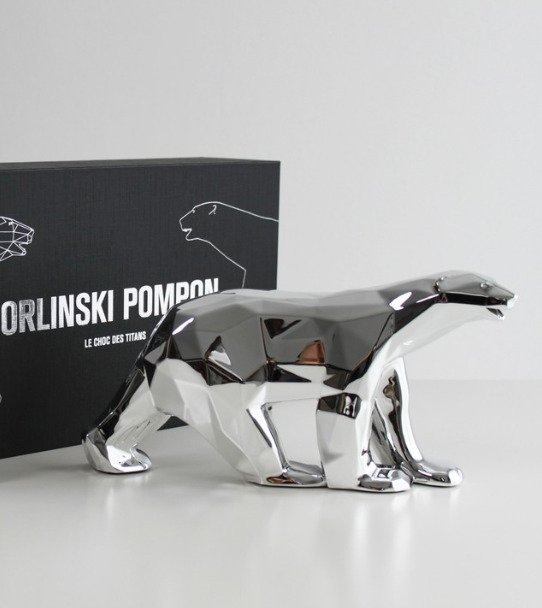 Richard Orlinski (1966) - Ours Pompon x Orlinski Silver Edition #1.0