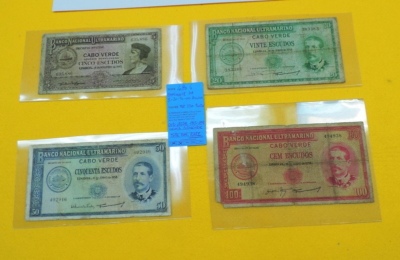 Kapp Verde. - 4 banknotes - various dates (Ingen reservasjonspris) #1.0