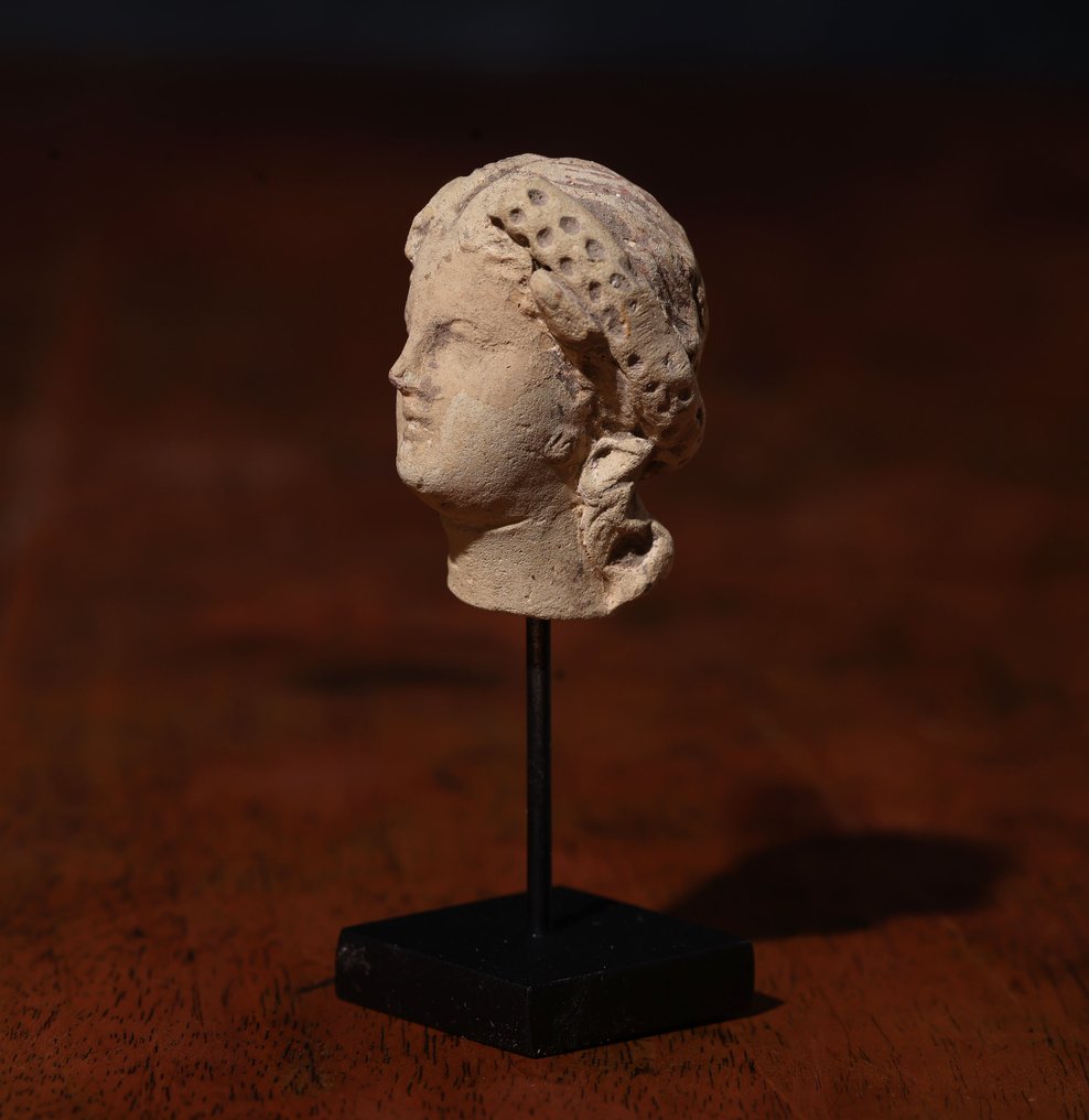 古希腊 陶土女性头像 - 3.5 cm #4.3