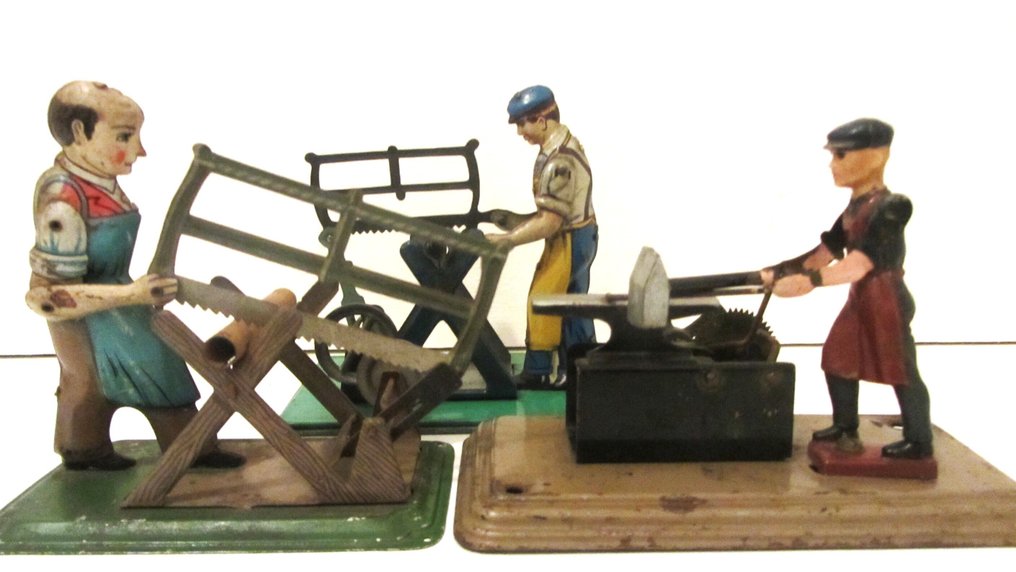 Various Manufacturers - Jouet en étain - 3x Tin Toy Steam Engine Accessories - Allemagne #2.1