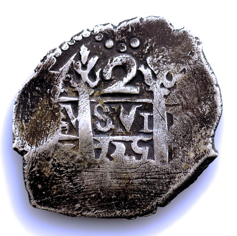 西班牙. 费利佩五世. 2 Reales "Macuquina" 1735 (N). Lima #1.0
