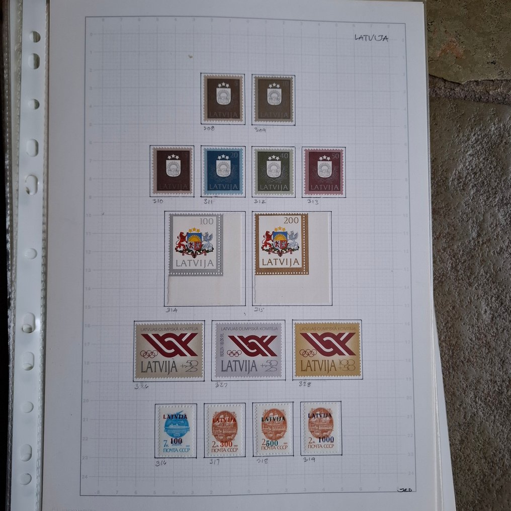 Latvia 1991/2004 - Collection of postage stamps, blocks, and mint never hinged (MH) completely unused/mint on sheets. #1.0