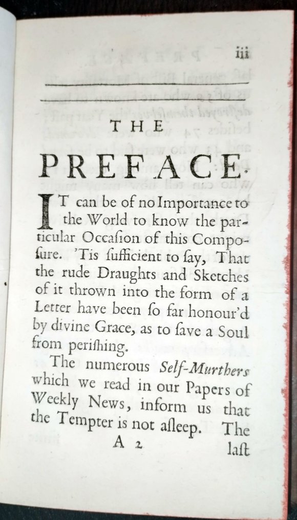 Isaac Watts - A defense against the temptation to self-murther. Together with Some Reflections on Excess in Strong - 1726 #2.1