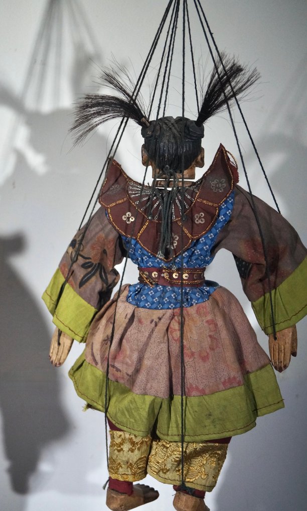 两个大型缅甸（Myanmar）木偶 - 缅甸 / Myanmar - 20世纪 #4.3