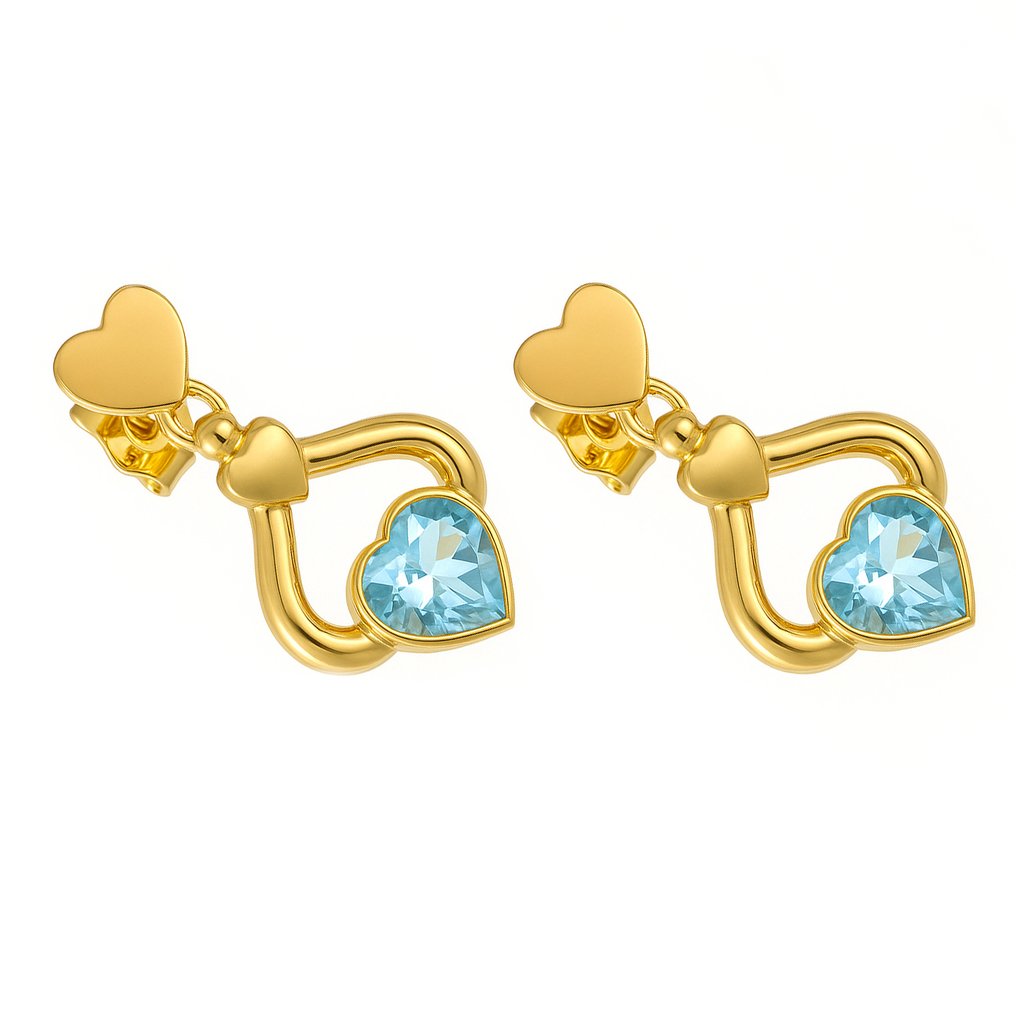 耳环 - 18K包金 黄金 -  1.50ct. tw. 黄宝石 #4.3