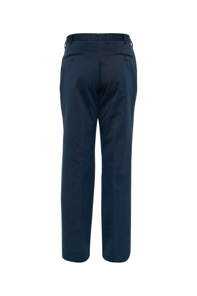 ISAIA NAPOLI RRP 1250€ Solid Blue Hand-Sewn Dress Pant Cotton 7R - 48 IT - Παντελόνι - New with tags #1.0