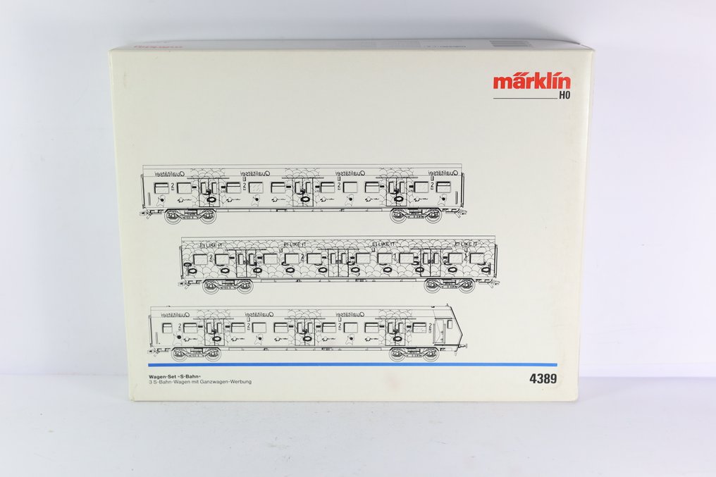 Märklin H0 - 4389 - Ensemble de wagons de passagers pour trains miniatures (1) - Ensemble de 3 wagons S-bahn avec cabine de conduite 'Ei like it'. - DB #1.0