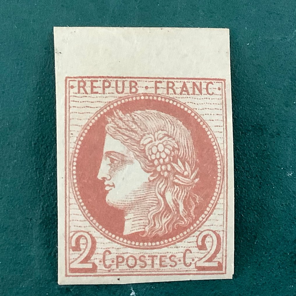 França 1872 - 2 cent Ceres ongetand met velrand - Yvert 51c #1.0