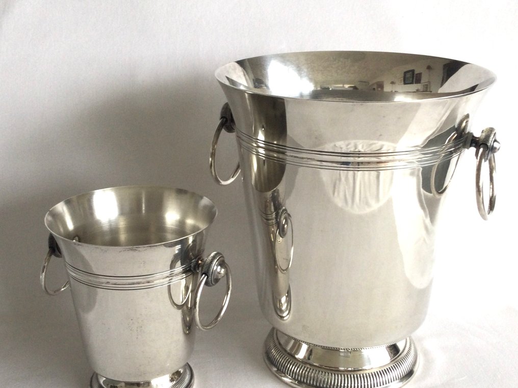 Verzilverde Ijsemmer & - 香槟冷却桶 - 优雅宁静的设计，约1980年，法国 #1.0