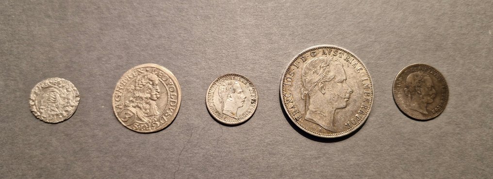 Αυστρία. Lot of 5 coins: various denominations 1630/1868 (χωρίς τιμή ασφαλείας) #1.0