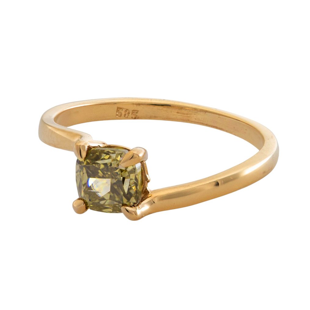 Sans Prix de Réserve - Bague - 14 carats Or jaune - 1.03ct. tw. Jaune Diamant (Couleur naturelle) #3.2