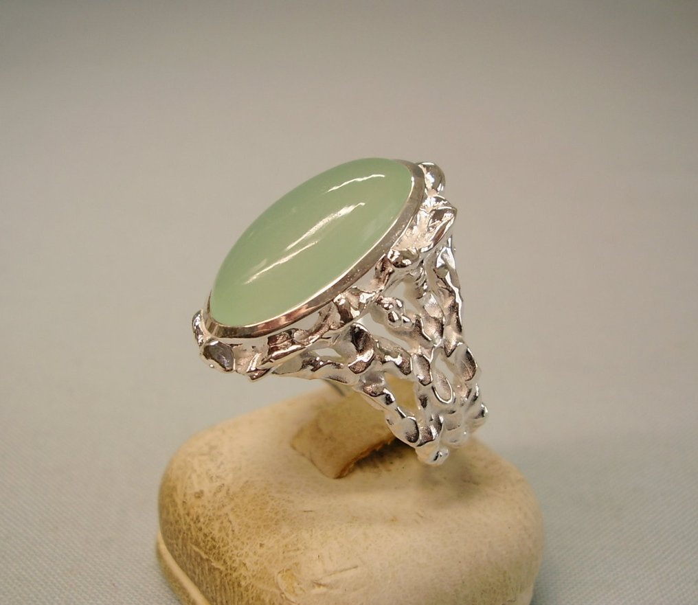 Ingen mindstepris - Ring Sølv - 14.00ct. tw. Akvamarin - Guldsmedearbejde #4.3