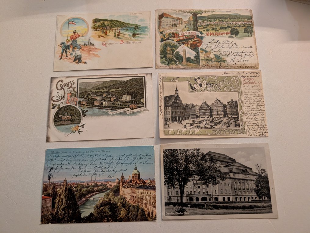 德国 - 一组精彩明信片——许多石版画、艺术家明信片、Topo——Au 11 - 明信片 - 1900-1900 #1.0