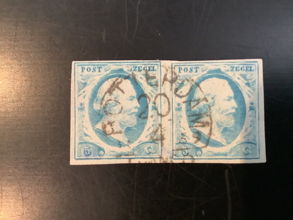 Ολλανδία 1852 - Βασιλιάς Βίλχελμ Γ΄ - NVPH 2026, nr 1 en 2 #3.2