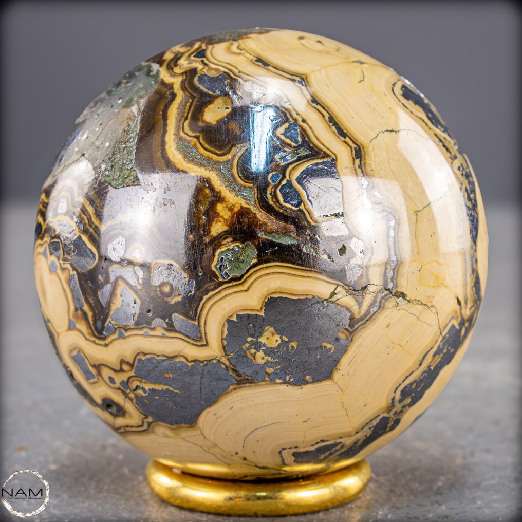 稀有的天然闪锌矿、方铅矿、六方闪锌矿、黄铁矿球体 波兰，奥库什- 351.77 g #1.0