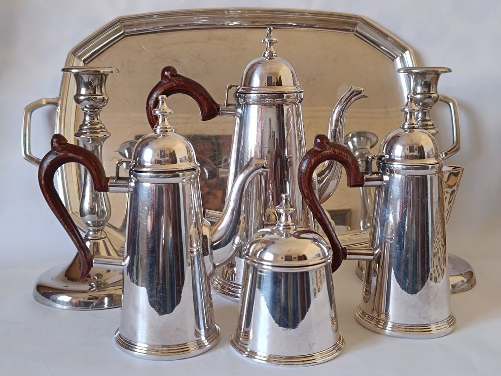 WMF Attributed; AlpaDur - 咖啡/茶杯具組 (7) - 阿尔帕卡镀银 - 独家混合套装 #1.0