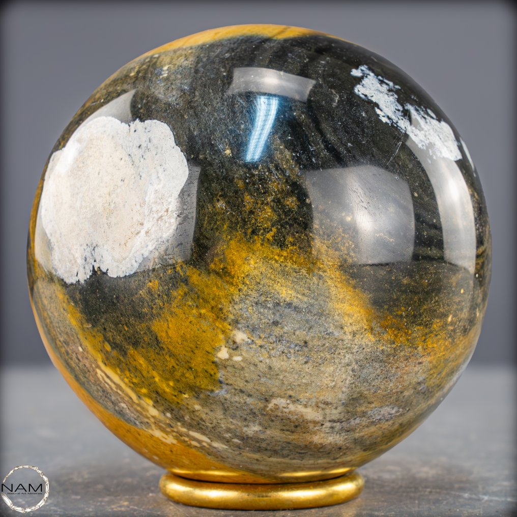 美丽的天然碧玉和玉髓 球体- 1150.48 g #4.3